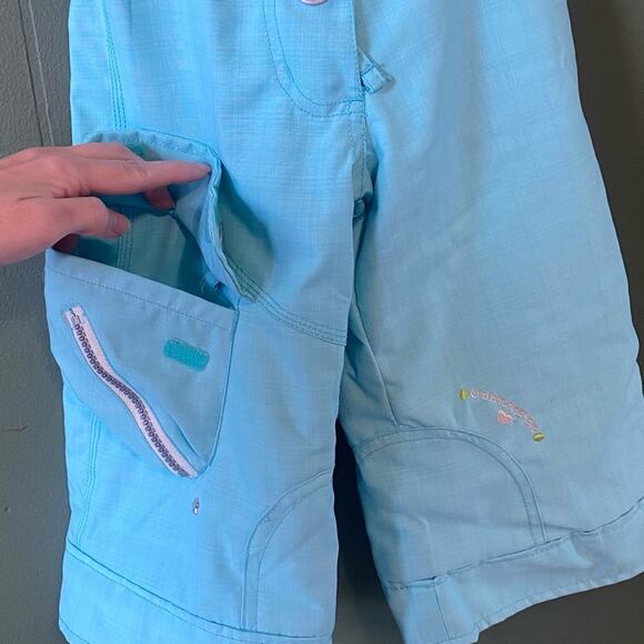 Toddler Snow Pants Overall Bib Size 2T Aqua Blue Silver Star Embellished Winter - Picture 6 of 12